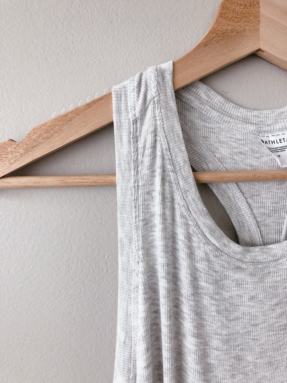 Athleta Heathered Light Gray Racerback Tank Top lightweight athleisure shirt - Picture 4 of 11